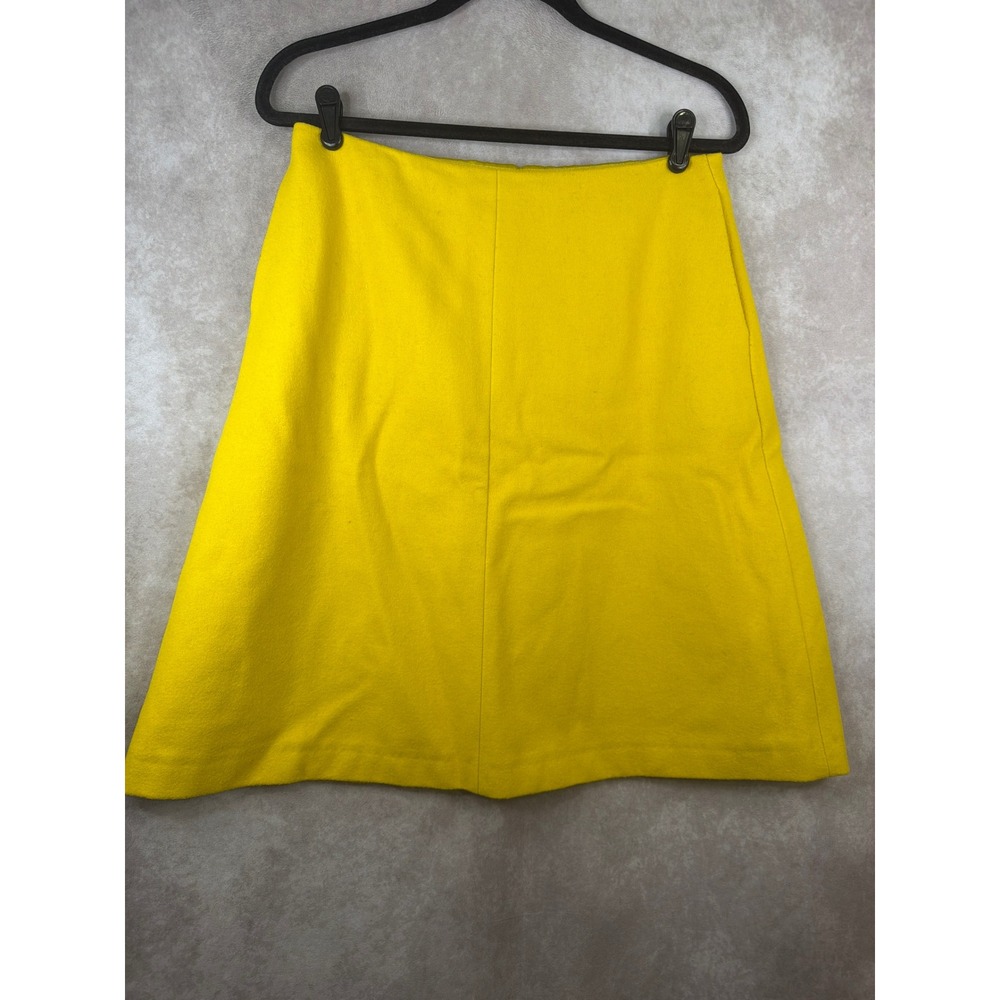 Boden Skirt Womens 8L Yellow Wool Blend A-Line Knee Length WG549